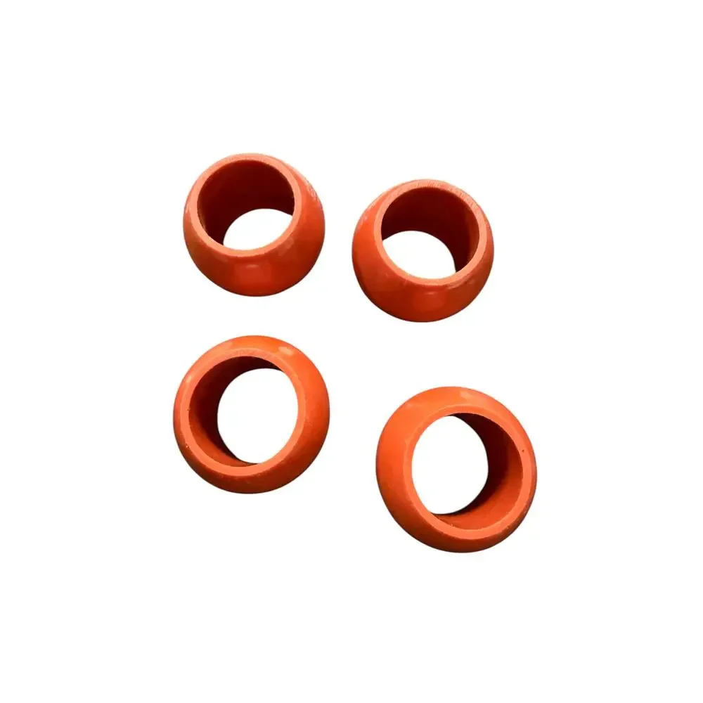 Vintage Bakelite Napkin Rings Set of 4 Orange Red Chunky Mid Century Modern